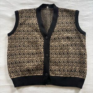 Vintage Black and Brown Fair Isle Vest